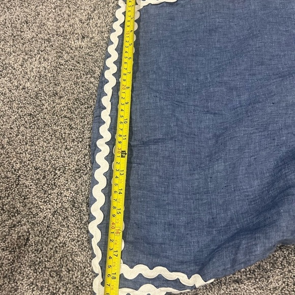 Charter Club 100% Linen Light Chambray Sleeveless Embroidered Tunic Top Size P/S - Picture 9 of 10